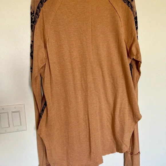 NWOT Free People Tall Tales Embellished Boho Long Sleeve Tunic Top Size Small - Picture 5 of 10